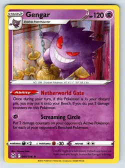 Gengar 066/196 Lost Origin Holo Rare Pokemon Card LP - Image 1