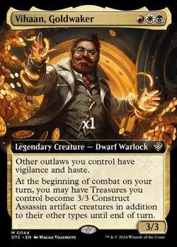 MTG Borderless Commander: Outlaws of Thunder Junction OTC Vihann, Goldwaker MINT - Image 1
