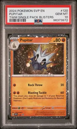 Pokemon Pupitar 120 PSA 10 - Gem Mint SVP EN - TWM Single Pack Blisters Low POP - Image 1