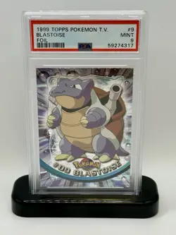 1999 TOPPS POKEMON TV PSA 9 MINT BLASTOISE FOIL #9 - Image 1