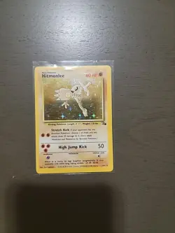 Pokemon TCG Hitmonlee 7/62 Fossil Set Holo Rare Unlimited - Image 1