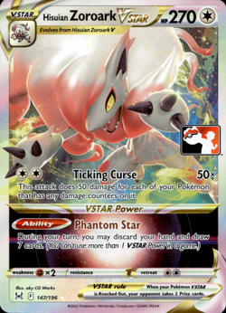 HISUIAN ZOROARK VSTAR 147/196 PLAY! PRIZE PACK SERIES Pokemon TCG - Image 1