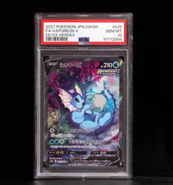 PSA 10 Vaporeon V 075 Pokemon Sword & Shield Eevee Heroes Japanese 2021 - Image 1
