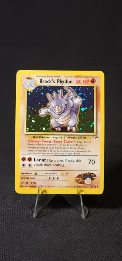Pokemon Brock's Rhydon 002/132 Gym Heroes Holo NM/VLP - Image 1