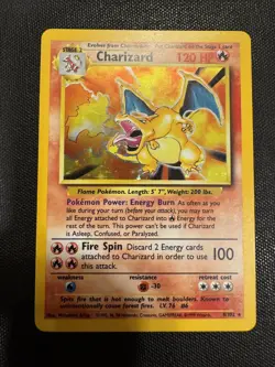 Charizard Pokemon TCG Holo Rare Card 4/102 Base Set - Image 1
