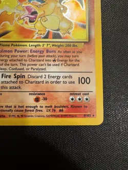 Charizard Pokemon TCG Holo Rare Card 4/102 Base Set - Image 5