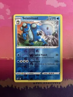 Pokemon Card Seismitoad Rebel Clash Reverse Holo Rare 046/192 Near Mint - Image 1