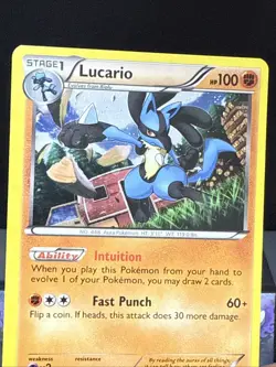 Pokemon Card Lucario BW85 Holo Promo Rare Black & White Light Play - Image 2