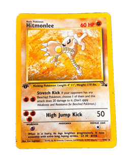 Hitmonlee 7/62 Unlimited Card Pokemon Fossil Played - Image 1