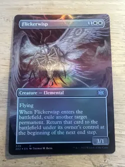 MTG Magic The Gathering Flickerwisp Foil Borderless White Elemental Commander - Image 1