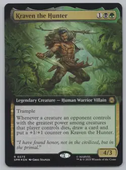 MTG - FOIL Kraven the Hunter (Extended Art) - Spider-Man (SPM) -r496 - Image 1
