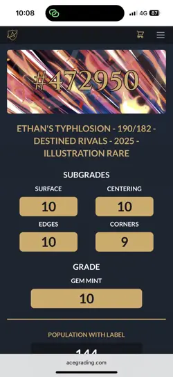Pokemon Typhlosion Card 190/182 Ethan's Illustration Rare Destined Rivals Ace 10 - Image 3