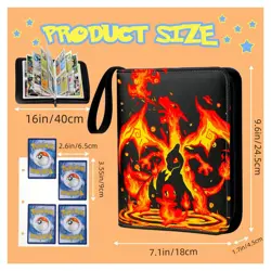 4 Pocket Trading Card Binder Album With 50 Removable Sleeves Portable Zipper New - Image 4
