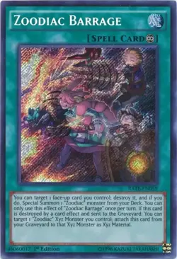 Zoodiac Barrage - Secret Rare 1st Edition RATE-EN059 Yugioh TCG Card - Image 1