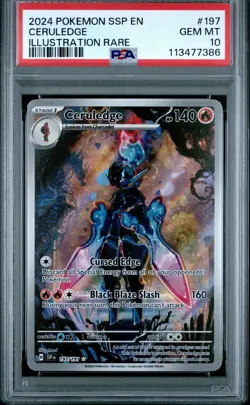 PSA 10 Ceruledge Illustration Rare IR 197/191 Surging Sparks Pokemon - Image 1
