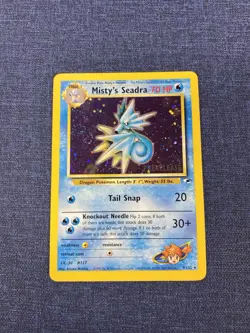 2000 Pokemon Gym Heroes Misty’s Seadra Holo Rare Prerelease 9/132 SWIRL - Image 1