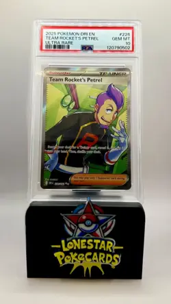 2025 POKEMON DRI EN-DESTINED RIVALS ULTRA RARE #226 TEAM ROCKET'S PETREL PSA 10 - Image 1