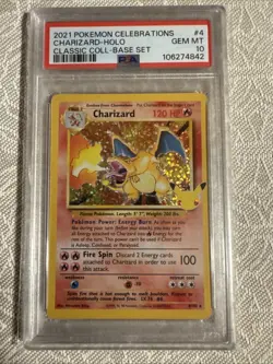 2021 Pokemon Celebrations Charizard Holo PSA 10 Classic Collection Base #4/102 - Image 1