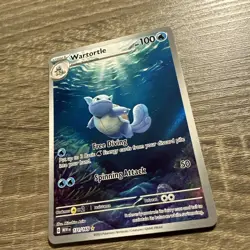 Pokemon TCG Scarlet & Violet Wartortle Full Art Holo Rare Card 171/165 NM - Image 2