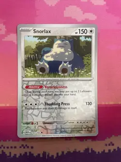 Pokemon Card Snorlax Scarlet & Violet 151 Reverse Holo 143/165 Near Mint - Image 1