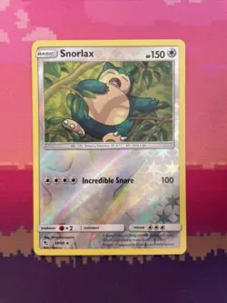 Pokemon Card Snorlax Hidden Fates Reverse Holo Rare 50/68 Near Mint - Image 1