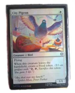 MTG Spiderman - City Pigeon - Bird Creature - Foil NM - C 0004 SPM - Image 1