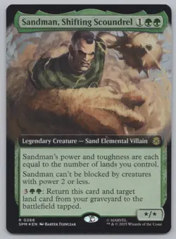 MTG - FOIL Sandman, Shifting Scoundrel (Extended Art) - Spider-Man (SPM) -r499 - Image 1
