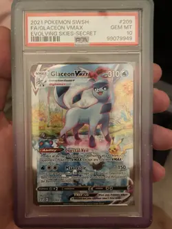 2021 POKEMON SWORD & SHIELD EVOLVING SKIES SECRET FA/GLACEON VMAX PSA 10 W GUARD - Image 1