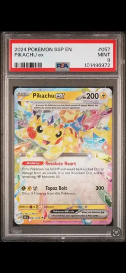 2024 Pokemon Surging Sparks Special SSP en Pikachu EX #057 PSA 9 Mint - Image 1