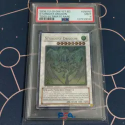 PSA 9 Mint 2008 Stardust Dragon Ultimate Rare TDGS-EN040 1st ED YuGiOh English - Image 1