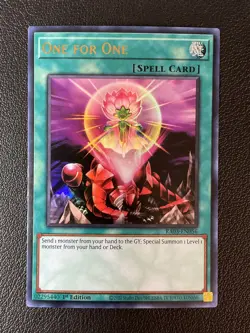 Yugioh TCG Quarter Century Bonanza #RA03-EN056 One for One 1st Ed Ultra Rare NM - Image 1