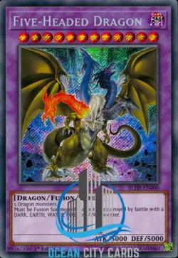 Yugioh Five-Headed Dragon BLHR-EN000 Secret Rare 1st Edition - Image 1
