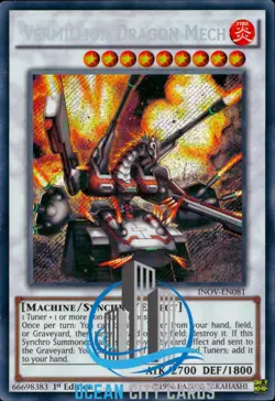Yugioh Vermillion Dragon Mech 1st Ed Secret Rare INOV-EN081 - Image 1
