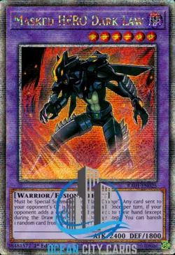 Yugioh Masked Hero Dark Law RA01-EN025 Quarter Century Rare 1st Edition - Image 1