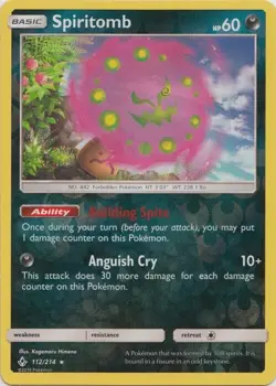 Spiritomb 112/214 Reverse Holo Unbroken Bonds Pokemon Card NM - Image 1