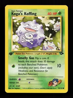 Koga's Koffing 79/132 Common Gym Challenge 1st Edition Pokemon Card - Image 1