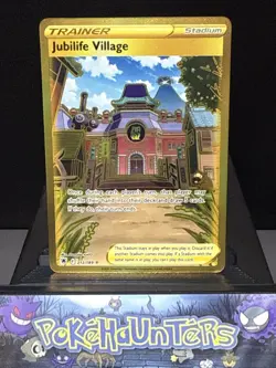 Pokemon Card Jubilife Village 212/189 Astral Radiance Gold Secret Rare Near Mint - Image 1