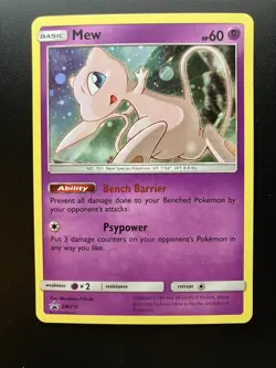 Mew SM215 Sun & Moon Black Star Promo Holo Pokemon Card NM - Image 1