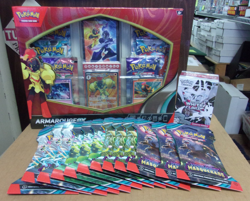 POKEMON WHITE BUNDLE + (3) DESTINED TINS + (12) TWILIGHT PACKS + ARMAROUGE BOX - Image 1