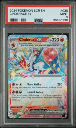 2024 POKEMON SCR EN-STELLAR CROWN #028 CINDERACE EX PSA 9 - Image 1