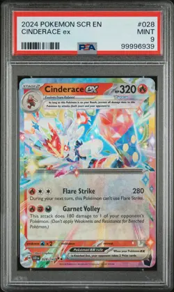 2024 POKEMON SCR EN-STELLAR CROWN #028 CINDERACE EX PSA 9 - Image 1
