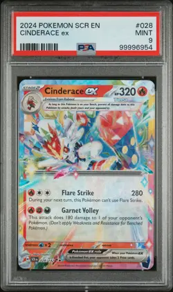 2024 POKEMON SCR EN-STELLAR CROWN #028 CINDERACE EX PSA 9 - Image 1