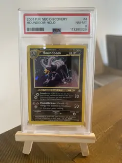 Pokemon Neo Discovery Houndoom Holo 4/75 Unlimited PSA 8 - Image 1