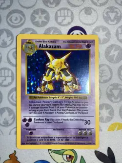 Pokemon TCG Alakazam Holo Shadowless 1/102 Base Set LP - Image 1