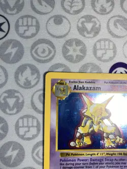 Pokemon TCG Alakazam Holo Shadowless 1/102 Base Set LP - Image 3