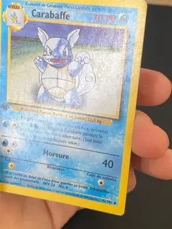 CARTE POKEMON CARABAFFE 42/102 EDITION 1 FR SET DE BASE PEU COMMUNE - TBE - Image 3