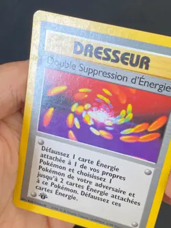 CARTE POKEMON DOUBLE SUPPRESSION D'ENERGIE 79/102 EDITION 1 RARE SET DE BASE-TBE - Image 2
