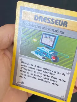 CARTE POKEMON RECHERCHE INFORMATIQUE 71/102 EDITION 1 FR RARE SET DE BASE - TBE - Image 2