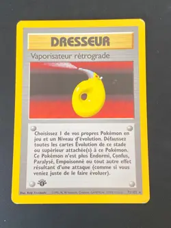CARTE POKEMON VAPORISATEUR RETROGRADE 72/102 EDITION 1 FR RARE SET DE BASE - TBE - Image 1