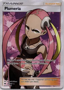 Pokemon TCG Plumeria (Full Art) Ultra Rare SM Burning Shadows 145/147 - Image 1